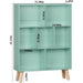 7 Cube Bookshelf 3-Tier Bookcase with Legs, Mint-Green Kids Book Shelf Cute Storage Organizer, Toy Shelves Bookshelves,Wood Display Bookcases