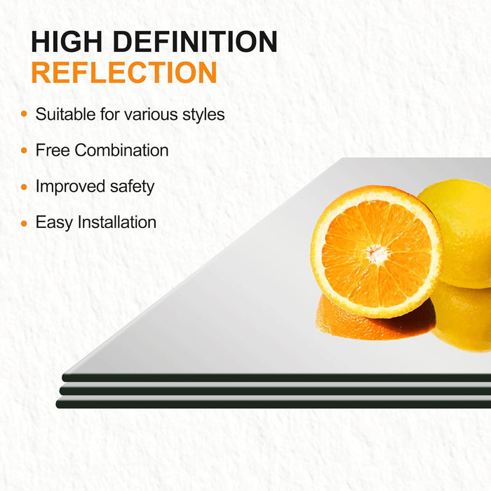 Frameless Glass Durable FullLength Wall Mirror Tiles