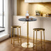 24" round Cocktail Bar Table with Metal Base, Tall Bistro Pub Table, Adjustable 27.9"-35.4" Counter Bar Height for Kitchen, Dining Room, Living Room, Easy Assembly, Black&Gold