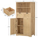 Bolten 49.4In Accent Rattan Cabinet,Storage Cabinet, Bathroom Storage Cabinet with 2 Drawer
