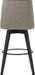 Bar Stools, 360° Swivel Upholstered Bar Stool with Back, 30" H Bar Height Barstools, Set of 2, Faux Leather in Stone Grey