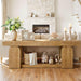 63-Inch Console Table for Entryway, Farmhouse Wooden Sofa Table behind Couch with 2-Tier Storage Shelf for Living Room, Foyer, Hallway, Entrance