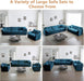Luxury 3 Piece Sofa Set, 2 Pieces of Single Sofa and 1 Piece of 3 Seater Sofa, Modern Chenille Comfy Cloud Couches Set with 7 Pillows for Living Room Office, Blue