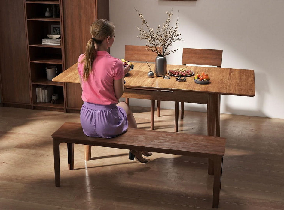 40"-52" Solid Wood Extendable Dining Tables for 2-6 Walnut