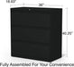 3-Drawer Lateral File Cabinet, 36 Inch Wide, Locking, Black