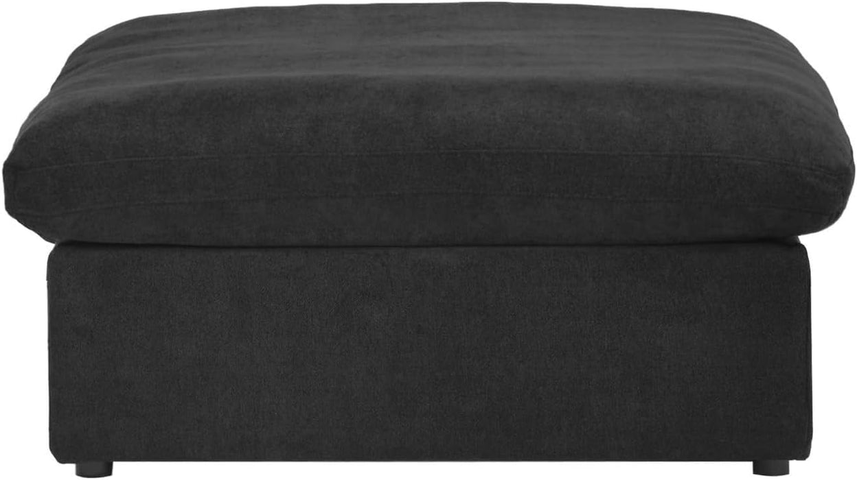 Storage Ottoman Module for Living Room, Cushion Covers Removable, Minimalist Comfy Breathable Ottoman for Living Room Apartment (Black)