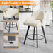 26" H Swivel Barstools Counter Height Bar Stool Set of 2, Beige | Linen Fabric Upholstered, Modern Counter Stool with Back, Kitchen High Chairs, Solid Wood Legs, Easy to Install
