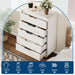 White Five Drawer Tall Wooden Contemporary Dresser
