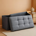 43 Inch Foldable Storage Ottoman CharcoalGrayFinish
