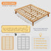 Queen Wood Platform Bed Frame, 14 Inch Bed Base, Oak