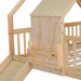 Natural SolidWood ExtraLarge OverQueen Bunk Bed Slide