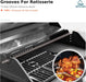 4 Burners Propane Gas Grill and Griddle Combo with Side Burner, 2 in 1 Griddle Grill and Porcelain-Enameled Cast Iron Grates, 46,700 BTU Outdoor Cooking Barbecue Grill, Black