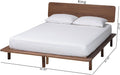 Alyssa Japandi Walnut Brown Wood Queen Size Platform Bed
