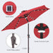 Solar Patio Umbrella with Centre Light, 7.5 Ft Red