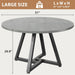 51" round Dining Table Kitchen Dining Room Circle Dinner Pedestal Table for 4 6 8, Space Saving Wood Kitchen & Dining Room Furniture (Grey)