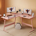 Pink L Shaped Gaming Desk Computer Corner PC Desk Table with Large Monitor Stand for Home Office Studying Writing Workstation, Gift for Girls and Women (Pink, 51 Inch)