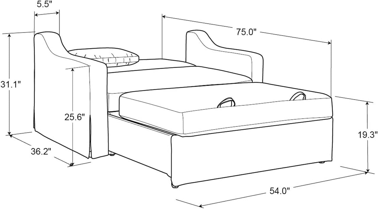 Full Size Slipcovered Convertible Sleeper Sofa Comfortably