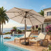 10Ft Patio Umbrella, 3 Tier Outdoor Market Table Umbrellas with 8 Fiberglass Ribs and Push Button Tilt, Windproof, Vented Canopy, UV Protection for Deck, Pool, Backyard