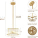 Gold Crystal Chandelier, Small Modern Semi Flush Mount Ceiling Chandelier Light Fixtures, round Hanging Lighting Fixture for Kitchen Bedroom Hallway Entryway Laundry Room, 3-Light, 11.8 Inch