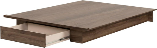 Holland Platform Bed (54/60''), Full/Queen, Natural Walnut