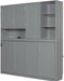 Twin Murphy Bed UltraSpaceSaving Cabinet Shelves Gray