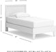 Signature Design by Ashley Hallityn Casual Twin Panel Platform Bed, Foundation or Box Spring Not Needed, White