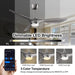 52 Inch Modern Smart Wifi Ceiling Fan with Light and Remote Control, Living Room Bedroom Patio 3 Blade Ceiling Fans with Reversible Mute DC Motor, Silver