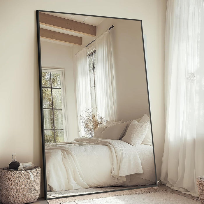 Large Mirror Full Length 72"X44",Oversized Floor Mirror with Stand