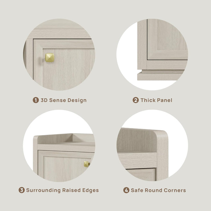 TV Stand Entertainment Center - 67" TV Console for Living Room Modern TV Stand for Bedroom, Media Console with Shelf and Cabinet, Entertainment Stand for Tvs up to 65 75 Inch(Grey White Oak)