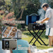 BBQ Wood Pellet Grill Smoker with Foldable Cart, Meat Probe, 2 Tiers Cooking Area, Portable Smoking Grilling Stove for Outdoor Patio Cooking, RV Camping Tailgating, Blue GS342