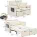 Oversize 45 Inch Sleeper Chair Bed With Wing Table Beige