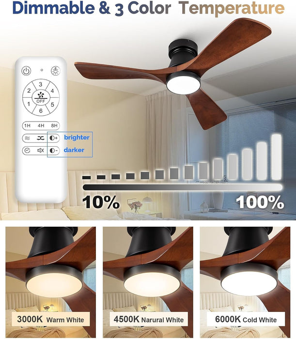 Contemporary Architectural 42 Inch Wooden Ceiling Fan