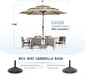 9Ft 3-Tier Patio Umbrella Outdoor Table Market Umbrella for Patio with Push Button Tilt/Crank, Fade Resistant Waterproof POLYESTER Canopy for Garden, Lawn, Deck, Backyard & Pool, Beige