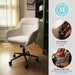 Rayna Swivel Task Chair with Flared Arms for Home Office in White Boucle with Oil Rubbed Bronze Frame