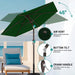 7.5FT Patio Umbrella Table Market Umbrella W/Tilt and Crank, Heavy-Duty Outdoor Umbrellas for Pool, Deck, Garden and Backyard, Dark Green