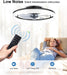 Ceiling Fans with Lights and Remote, 20" Fandelier Ceiling Fan Flush Mount, 3000K-6500K Smart Bladeless LED Fan Light, Modern Low Profile Ceiling Fan with Light for Bedroom, Kids Room and Living Room.