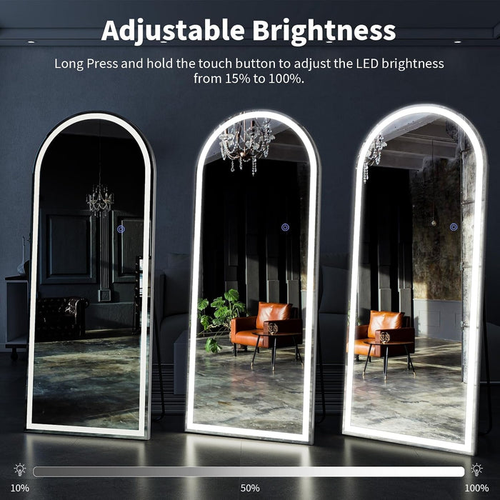 56"X21" LED Arched Mirror Full Length with Dimmable Lights