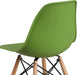 Elon Series Green Plastic Chair with Wooden Legs, 22.5"D X 18.25"W X 31.5"H