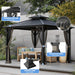 10X10 Hardtop Gazebo, Metal Gazebo with Frame, Outdoor Gazebos with Mosquito Net, Double Roof Hard Top Gazebos for Patios