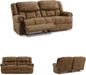 Boothbay Classic Faux Leather 2 Seat Power Reclining Sofa with USB Ports, Dark Brown