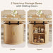 43"-79" Extendable Dining Table for 4-8 with Storage Base, Natural Oak