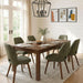 Dining Table for 6, Farmhouse Rectangular Kitchen Table, Walnut Wood