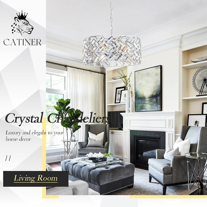 Chrome Crystal Chandelier Ceiling Mount Fixture Light