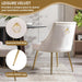 Velvet Dining Room Chairs Set of 2 Nailhead Back with Gold Legs,Beige