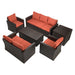 Barrada Rattan 7 - Person Seating Group with Cushions