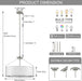 20Inches White Drum Chandelier Large Pendant Lights for Dining Room