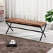 Yellowish Brown PremiumLeather EndBed Velvet Bench