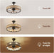 24" Caged Ceiling Fan with Lights, 2 Ways Control(App&Remote Control), Light Kit Included(8 Bulbs), Modern Farmhouse