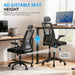 High Back Mesh Office Chair with Adjustable Headrest, Black