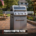 4 Burner Propane Gas Grill, Stainless Steel Outdoor Patio Barbecue Grill, with Broil Zone Fast Heating, Knob Control, and Easy Cleanup, M410MBZ